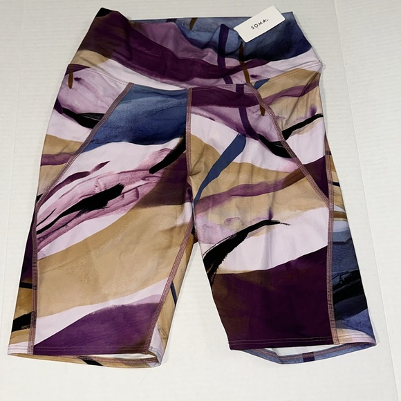 Soma WKND bike shorts size M 360 Go with the flow purple High Rise - Picture 2 of 12
